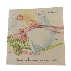 Vintage 1940s Unused Greeting Card For the Bride Gift Bridal Shower Wedding